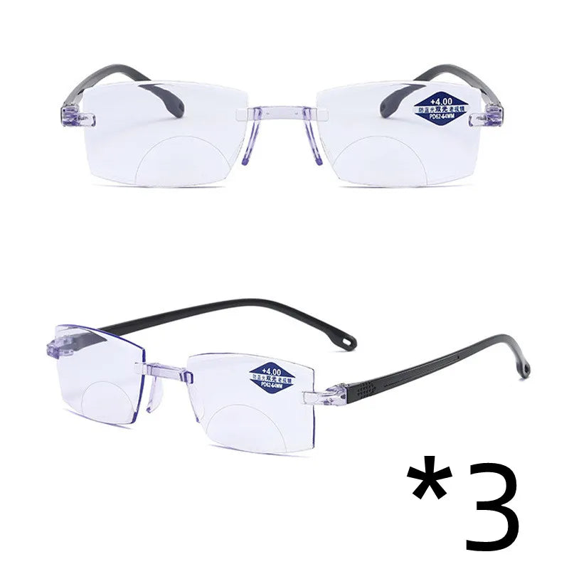 Gafas para Leer con Bloqueo de Luz Azul Dual y Diseño de Corte de Diamante