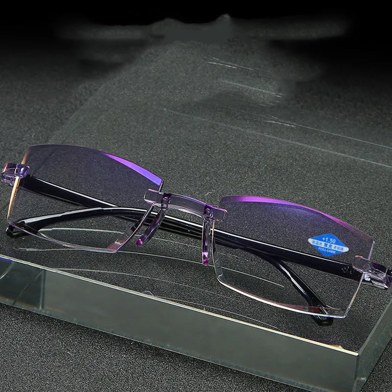 Gafas para Leer con Bloqueo de Luz Azul Dual y Diseño de Corte de Diamante