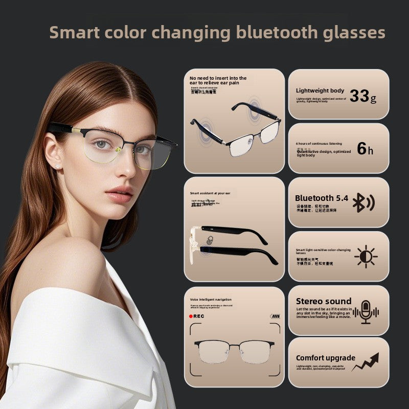Gafas Inteligentes con Traducción IA y Bluetooth - Fotocromáticas