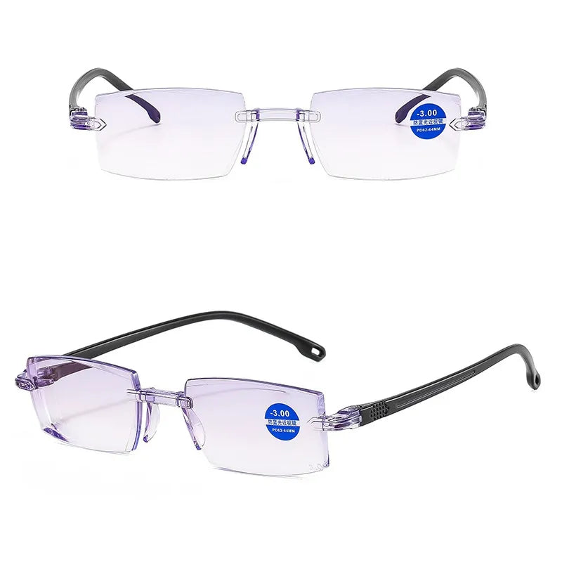 Gafas para Leer con Bloqueo de Luz Azul Dual y Diseño de Corte de Diamante