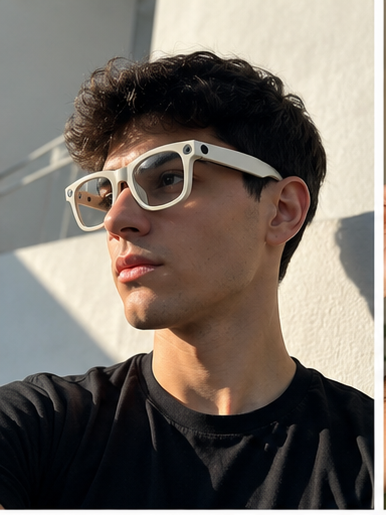 Persona usando las gafas inteligentes E03