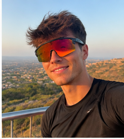 Hombre usando gafas deportivas inteligentes